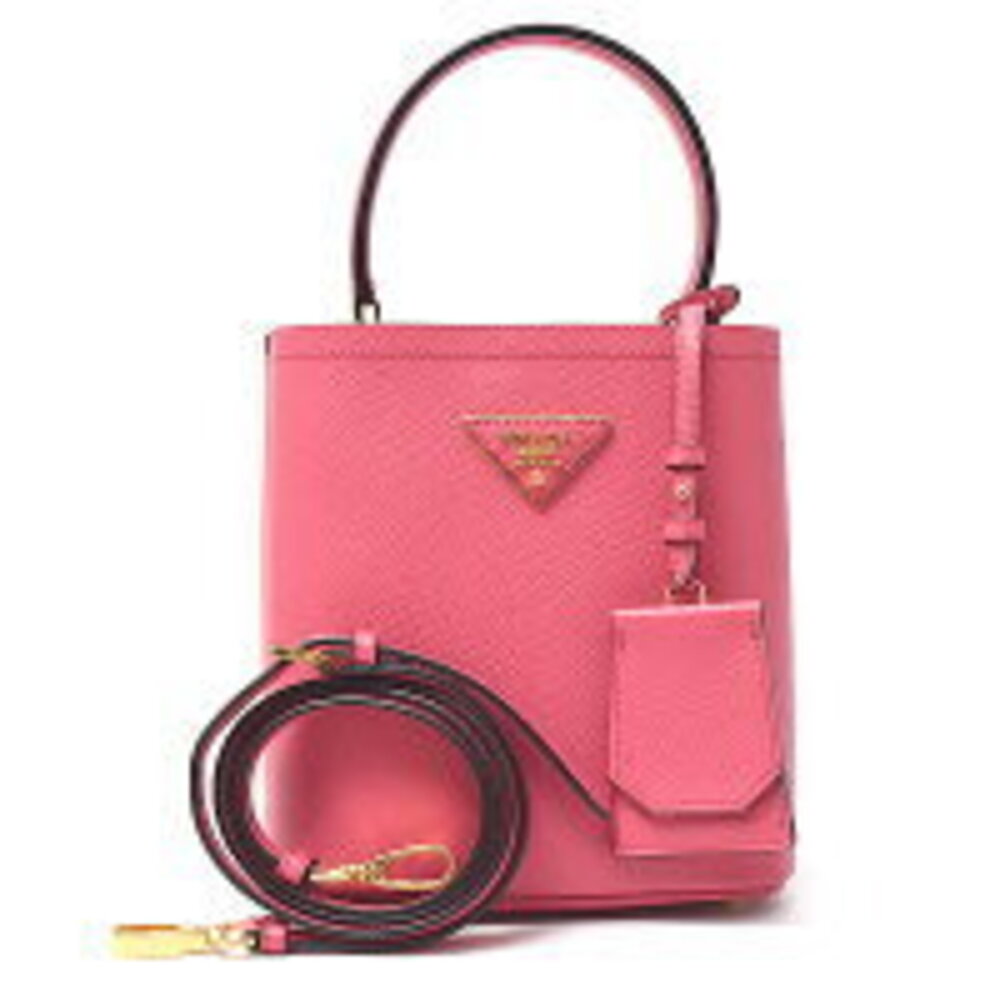 Prada Hand Saffiano Leather Pink Shoulder Bag Panier - Picture 2 of 3